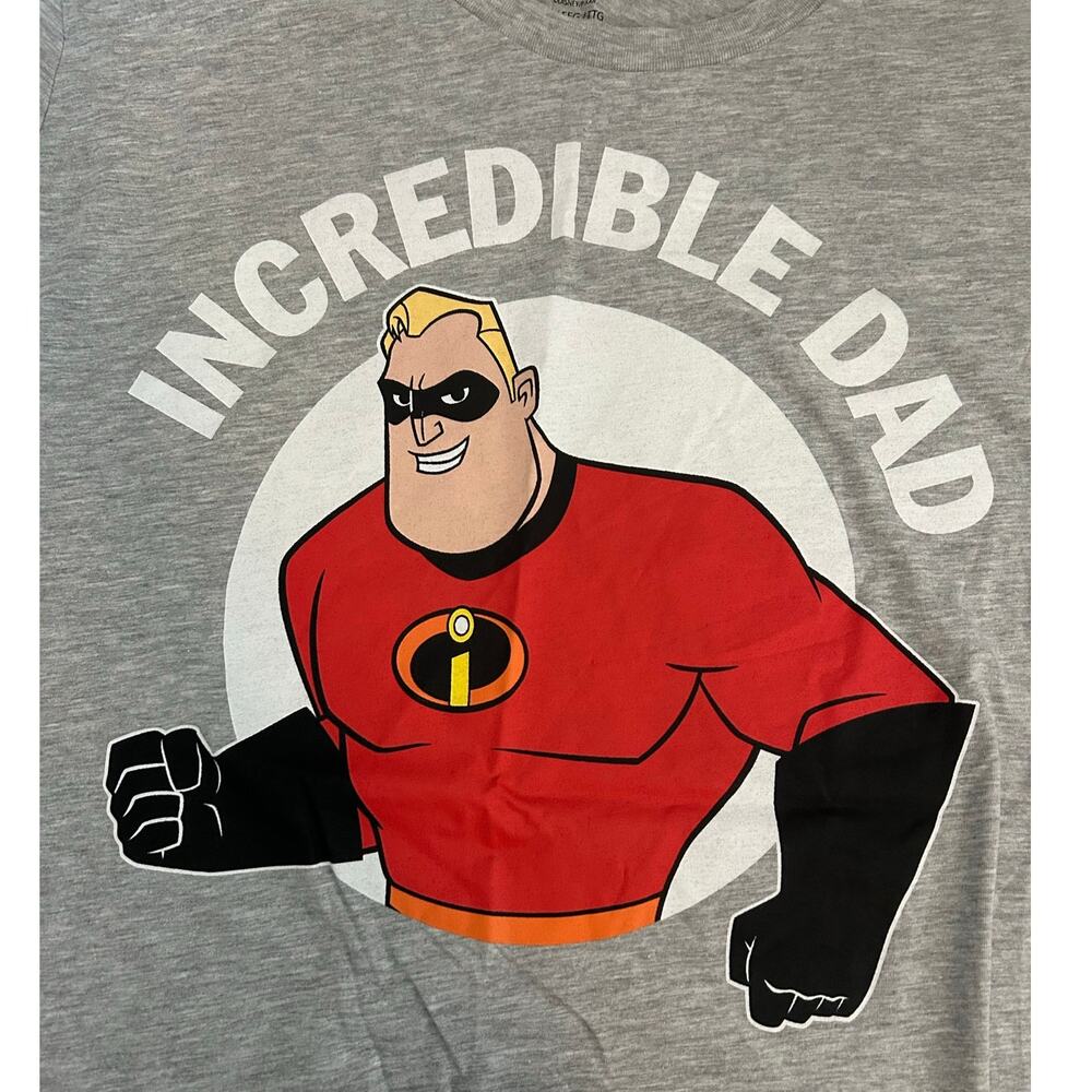 DISNEY PIXAR The Incredibles "Incredible Dad" NEW SS Gray Tee Size 2XL